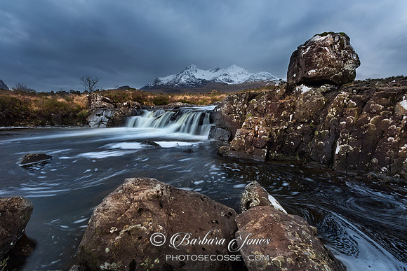 Sgurr Nan Gillean. Waterfall and Rocks. Isle of Skye. Scotland.