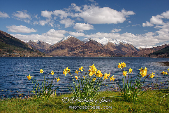 Five Sisters of Kintail in Spring Loch Duich Scotland LF