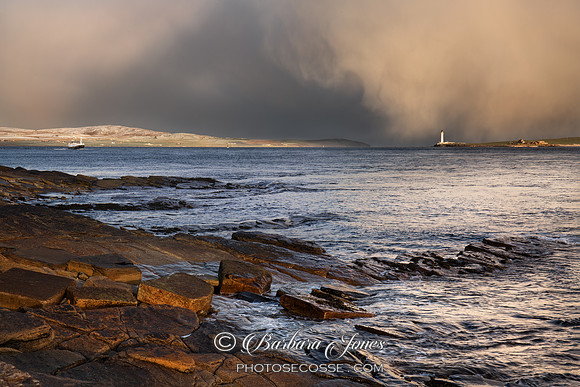 Storm Cloud Graemsay Lighthouse Orkney. Northern Isles. Scotland.