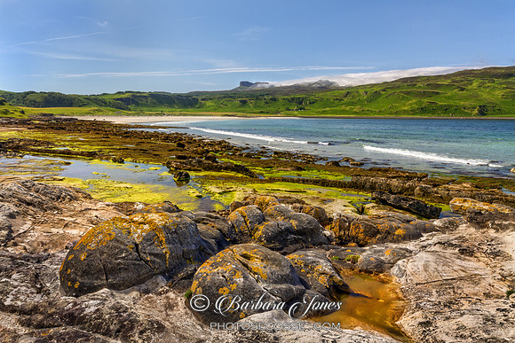 Laig Beach. Sgurr of Eigg. On the Rocks.  Isle of Eigg. Small Isles. Scotland.