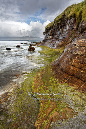 Laig Bay Cliffs. High Tide. Isle of Eigg. Small Isles. Scotland.