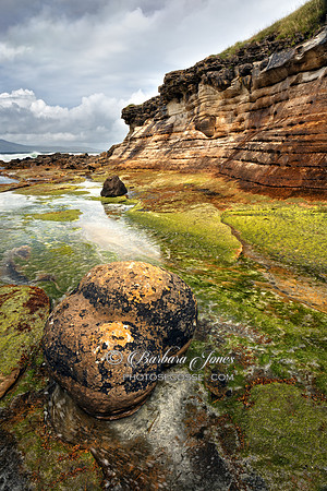 Laig Bay Cliffs. Sandstone Concretion. Isle of Eigg. Small Isles. Scotland.