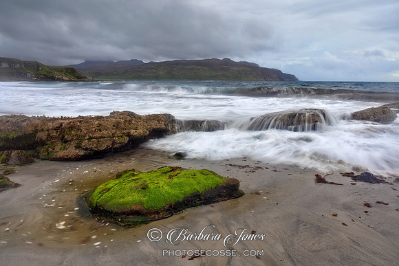 Camus Sgiotaig. Singing Sands. Wave action. isle of Eigg. Small Isles. Scotland.