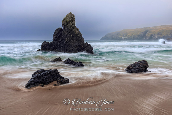 Sango Sands Wizards Hat Moody Sky Durness Scotland