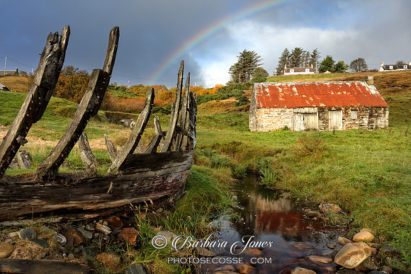 Talmine Beach Reaper Wreck and Byre. Sutherland.Scotland.
