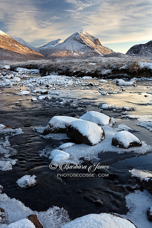 Marsco and Allt Dearg Mor. Snow and Ice. Sligachan. Isle of Skye. Scotland.