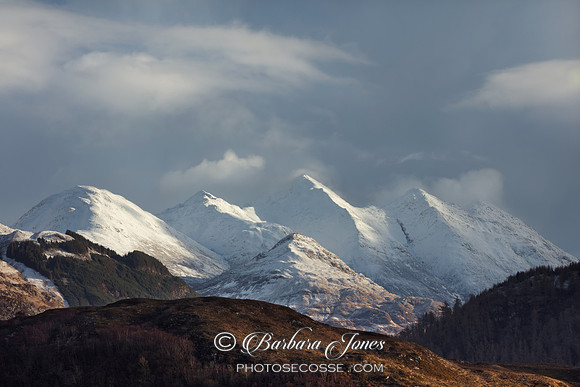 Five Sisters of Kintail and February Light. Skye and Lochalsh. Scotland.