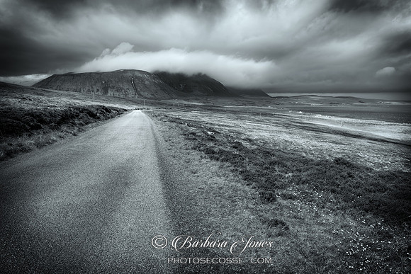 Isle of Hoy The Road to Ward Hill Orkney Scotland MONO