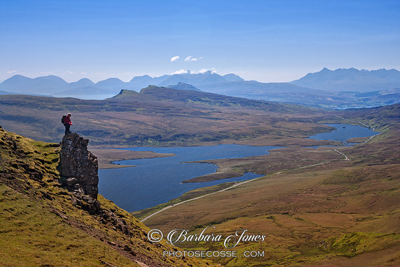 Old Man of Storr and the view to the Cuillin. Trotternish. Isle of Skye. Scotland.