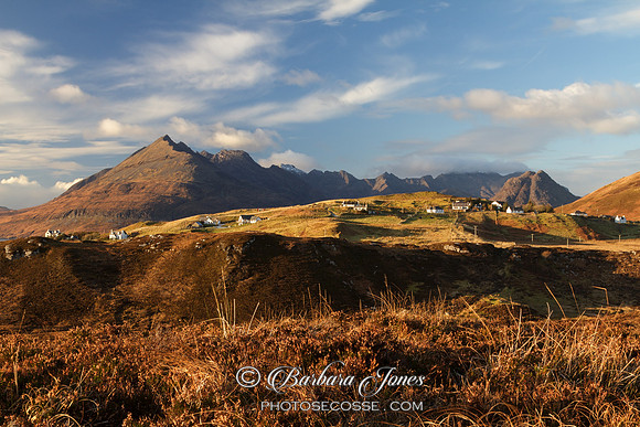 Elgol Village and the Cuillin Mountains, Isle of Skye, Scotland.
