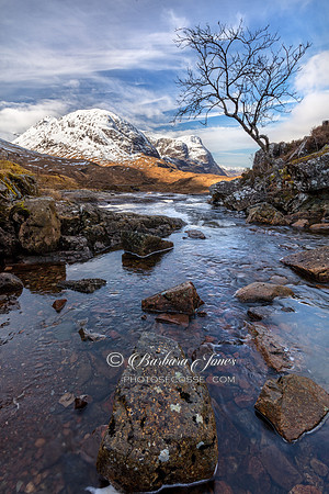 Glen Coe Three Sisters in Winter Scotland.