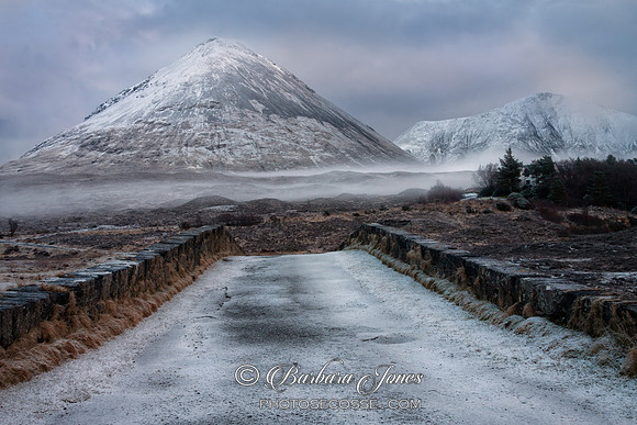 Glamaig and Winter Mist. Sligachan. Isle of Skye. Scotland.