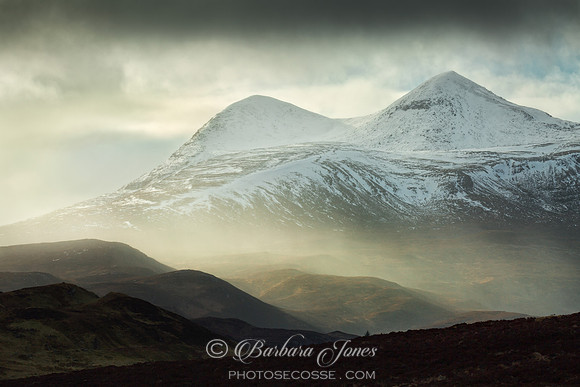 Cul Mor Snowstorm Elphin Assynt  Scotland.