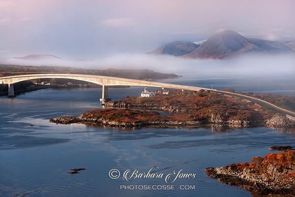 Skye Bridge Beinn na Caillich Mists Lochalsh Scotland.