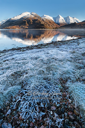 Five Sisters Loch Duich. Frosty Morning. Ratagan. Kintail. Scotland.