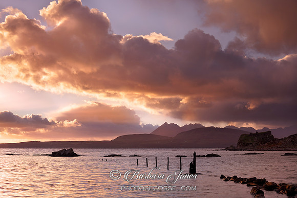 Tokavaig Cuillin Sunset Skye Scotland.