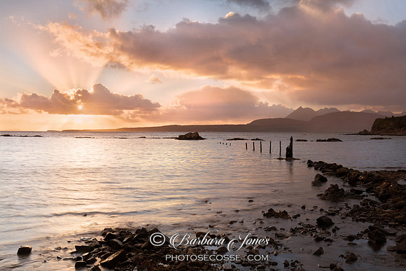 Tokavaig Sunset Rays  Isle of Skye Scotland.