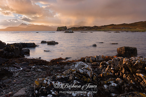 Tokavaig  Sunset and Showers Skye Scotland.