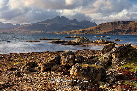 Ord Beach Cuillin View Isle of Skye Scotland.