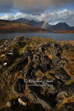 Camus Malag Blaven Rainbow, Skye Scotland.