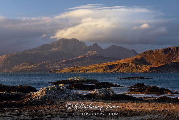 Ord  Beach Blaven Big Clouds, Skye Scotland.