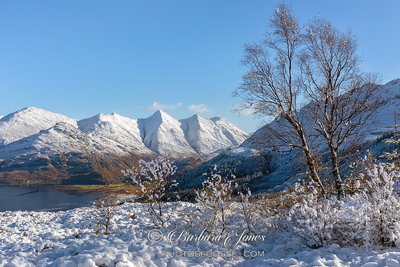Five Sisters of Kintail Snow and Sun Mam Ratagan Scotland