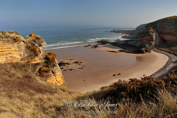 Clashach Cove Beach Hopeman Moray Scotland.