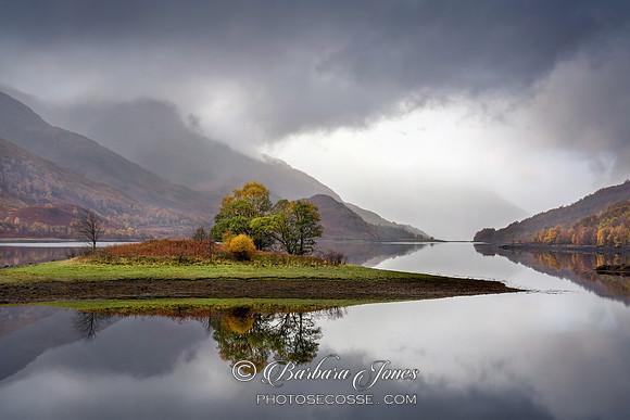 Overcast. Loch Leven. Glimmer of Light in Autumn. Lochaber, Scotland.