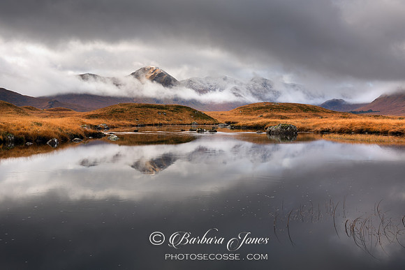 Mist. Blackmount in Autumn. Weather Window. Lochan Na Stainge. Rannoch. Scotland.