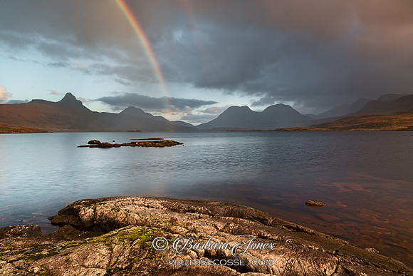 Rainbow. Loch Bad a Ghaill. Coigach. North West Geopark. Highland Scotland.