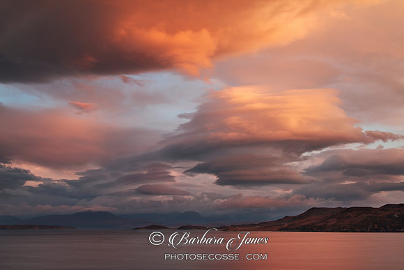 Lenticular Clouds. Coigach Sunset from Polbain. Scotland.