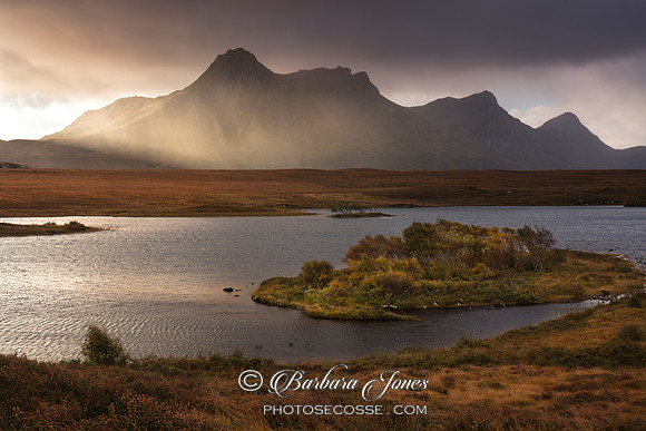 Rain. Ben Loyal, a Stormy Sunrise. Lochan Hakel. Sutherland. Scotland.