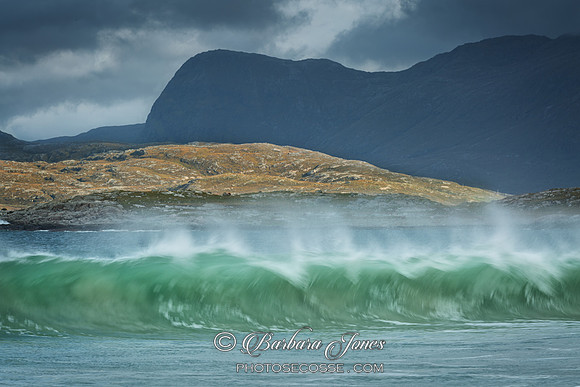 Wind. Luskentyre. Spindrift. Isle of Harris. Scotland.