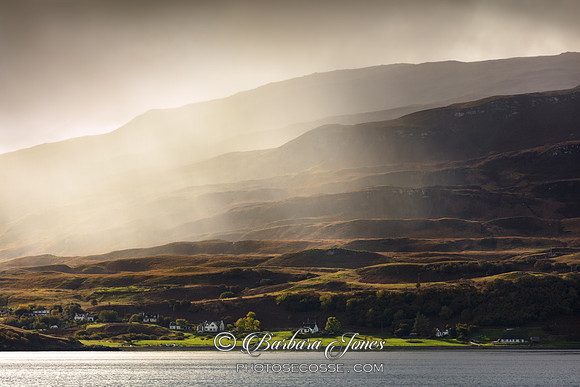 Rain. Braes in Autumn Rain. From Suisnish. Isle of Raasay. Scotland