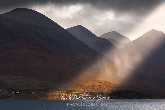 Sunbeam. Essential Light. Red Cuillin. Isle of Skye. Scotland.