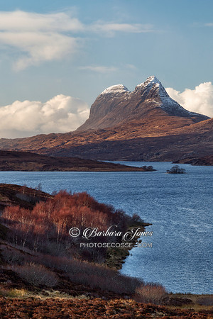 Suilven Cam Loch Winter Scotland.