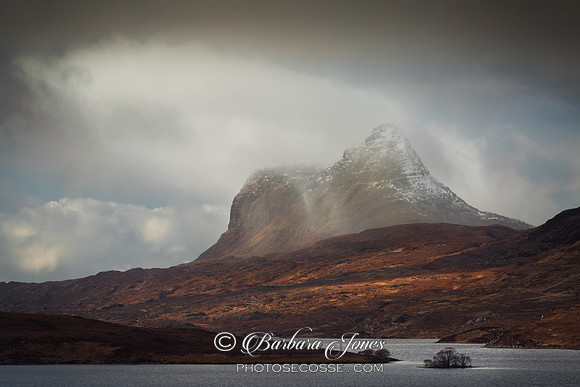 Snow Cloud. Suilven. Cam Loch. Assynt. Highland Scotland.