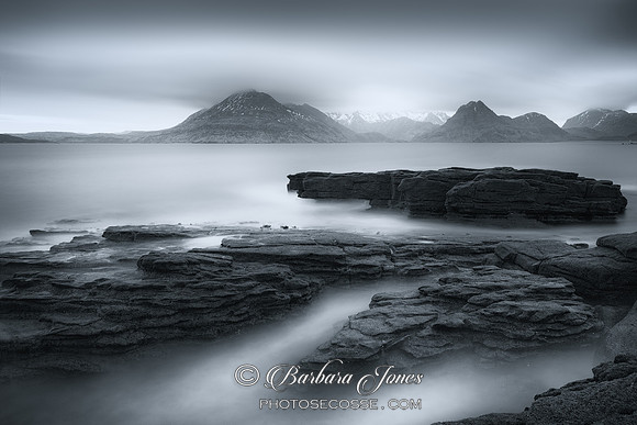Elgol Cuillins. Long Exposure Mono. Isle of Skye. Scotland.