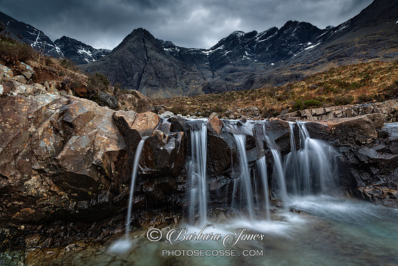 Fairy Pools Moody Cuillins Isle of Skye Scotland.