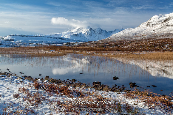 Blaven and Loch Cill Chriosd. A Winter Reflection. Isle of Skye. Scotland,
