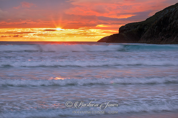 Oldshore Beg. Polin. Glorious Sunset. Sutherland. Scotland.