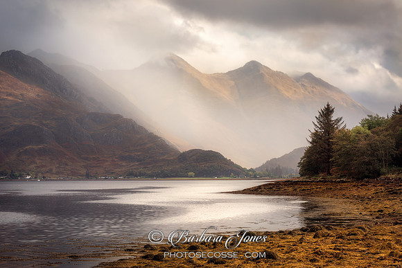 Five Sisters. Rain. Loch Duich. Scotland.