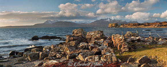 Tokavaig Pano. 30 x 12 ins. Loch Eishort. Sleat. Isle of Skye. Scotland.