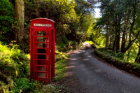 Carsaig Road to the Pier and Telephone Box. Isle of Mull