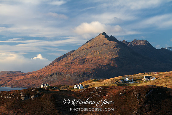 Elgol Village and Gars Bheinn. Isle of Skye. Scotland.