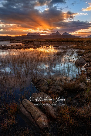 Stac Pollaidh. Dubh Lochan Sunrise. Coigach. Scotland.
