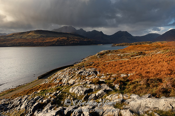 Camus Malag. Blaven Hail Shower. Isle of Skye. Scotland.