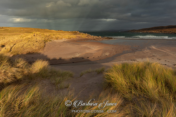 Achnahaird Bay. Anticrepuscular Rays.  Coigach. Scotland.