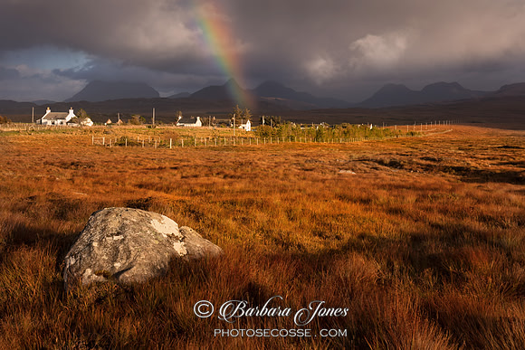 Braes of Achnahaird. Inverpolly Rainbow. Coigach. Scotland.
