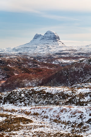 Suilven in Winter. Clachtoll Viewpoint. Assynt. Scotland.